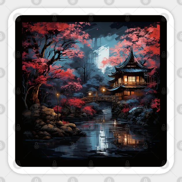 Japanese Garden #2 Sticker by Dataxe